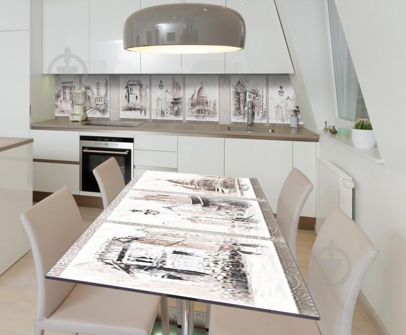 Наклейка виниловая на стол Zatarga  "Картины старого горда" 650х1200 мм