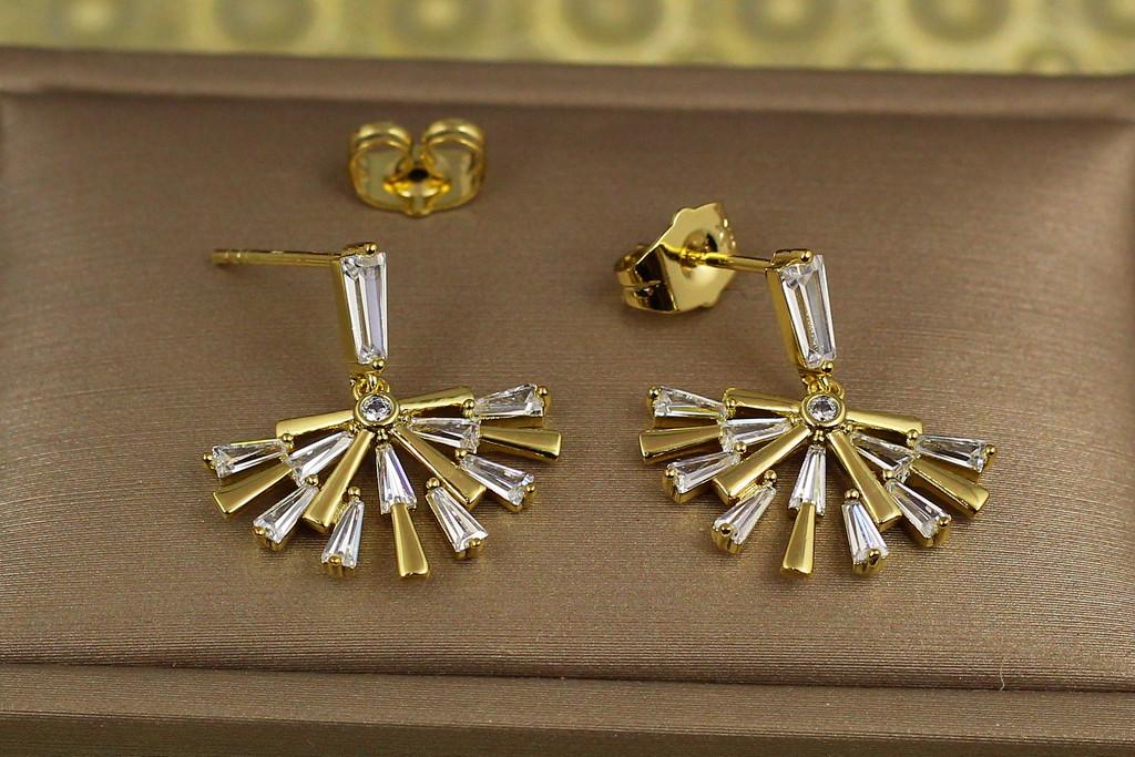 Серьги гвоздики Xuping Jewelry Танура 2 см Лимонный (2265227422)