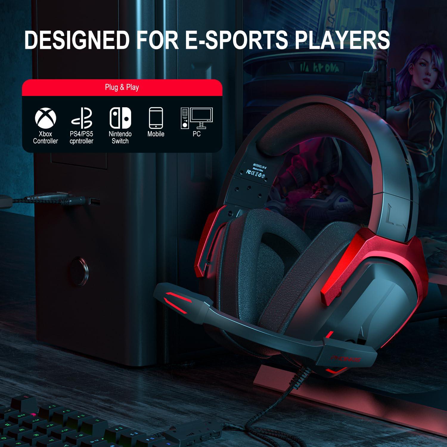 Наушники геймерские Kotion Each H-6 с поддержкой объемного звука 7,1 Черно-красный (2374) - фото 4 Наушники геймерские Kotion Each H-6 с поддержкой объемного звука 7,1 Черно-красный (2374) - фото 4