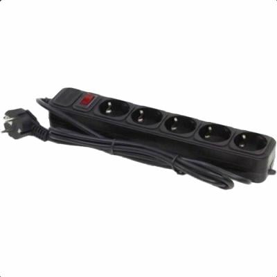 Мережевий фільтр Frimecom FC-B4005W 1,8V з вимикачем 10А на 5 розеток з кабелем 1,8 м Black