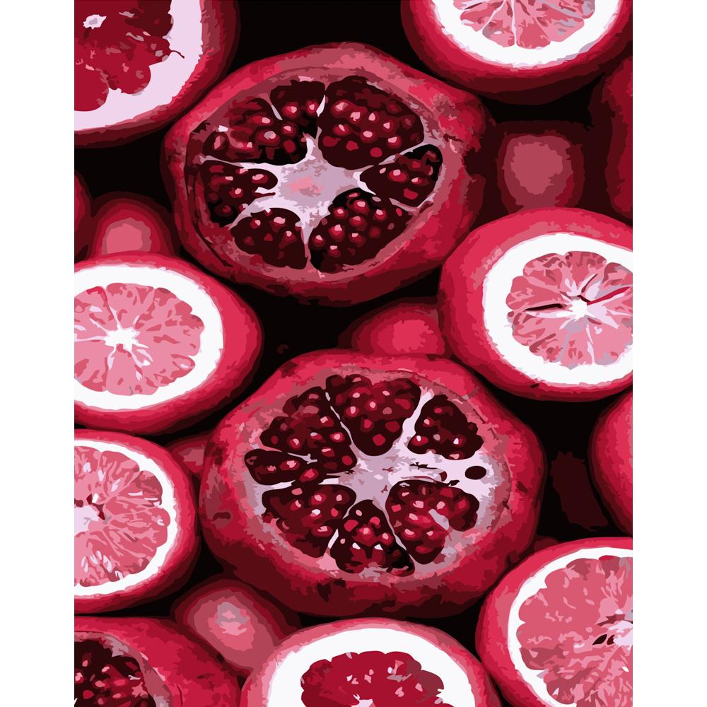 Картина по номерам Strateg Премиум Гранат и грейпфрут 40x50 см (DY231)