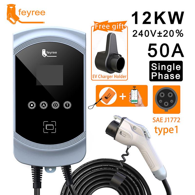 Зарядна станція Feyree FYE05 Type1 12KW 50A App+3xRFIDRFID cards 5 м (00-00021408) - фото 4