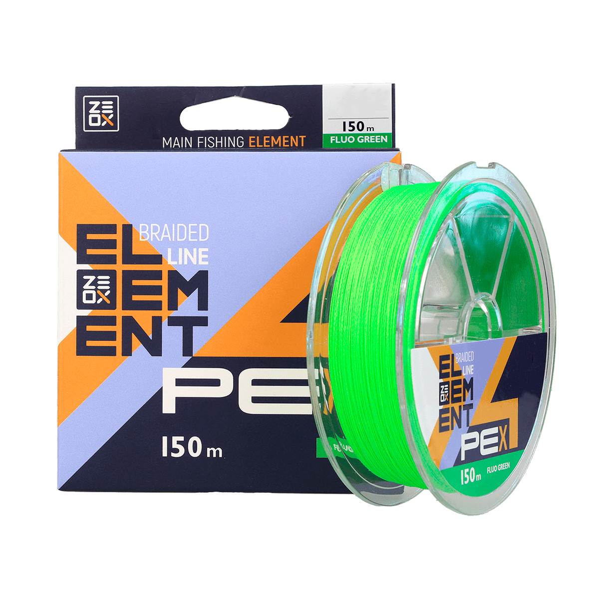 Шнур Zeox Element PE X4 150 м 0,168 мм Fluo Green (1861090352)