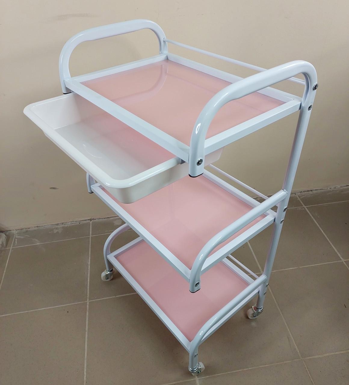 Коляска косметологическая на 3 полочки ДенІС professional с выдвижным лотком (1453071847) - фото 2 Коляска косметологическая на 3 полочки ДенІС professional с выдвижным лотком (1453071847) - фото 2