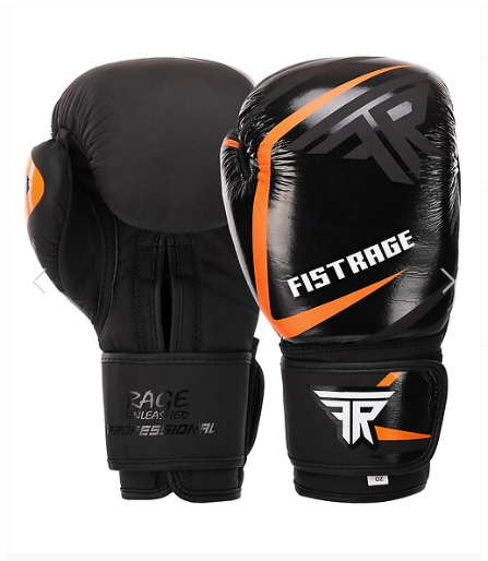 Боксерские перчатки FISTRAGE VL-4279 из натуральной кожи 10 унций Черный (27382818)