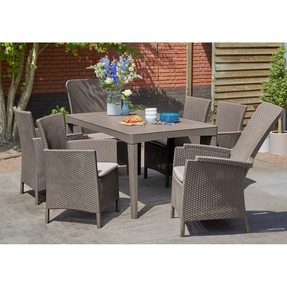 Стол садовый Keter Girona flat wicker box Капучино (232003) - фото 2 Стол садовый Keter Girona flat wicker box Капучино (232003) - фото 2