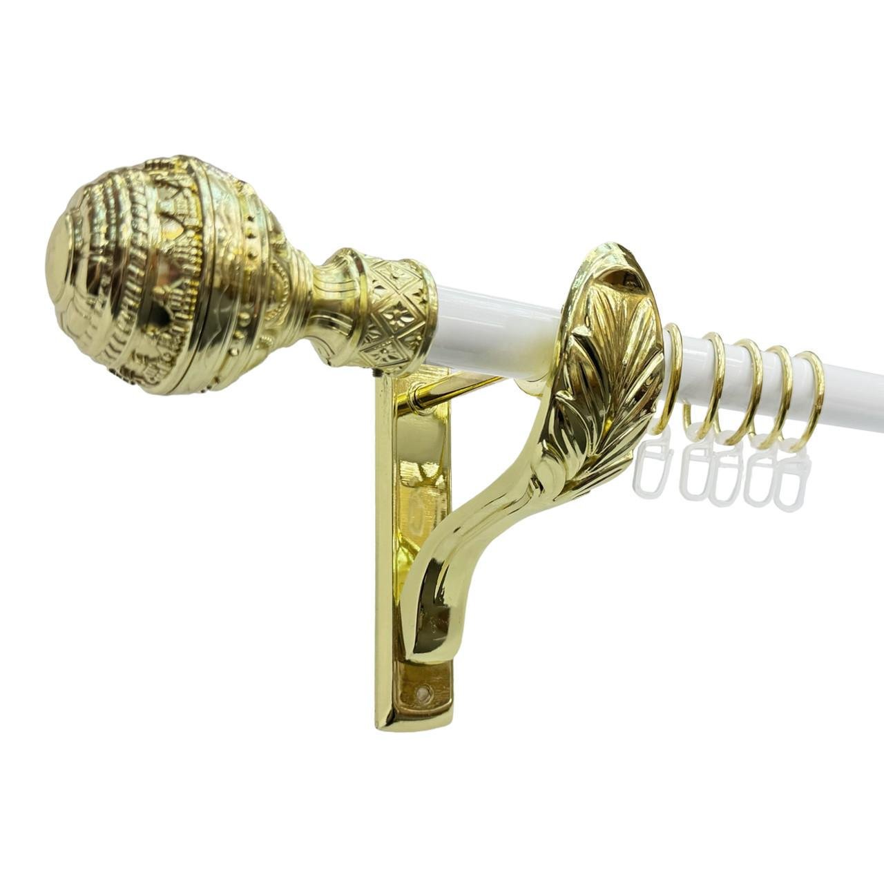 Карниз трубчастий одинарний Orvit Арабеска ретро 25 мм 160 см Біло-золотий (000-8253) - фото 1 Карниз трубчастий одинарний Orvit Арабеска ретро 25 мм 160 см Біло-золотий (000-8253) - фото 1