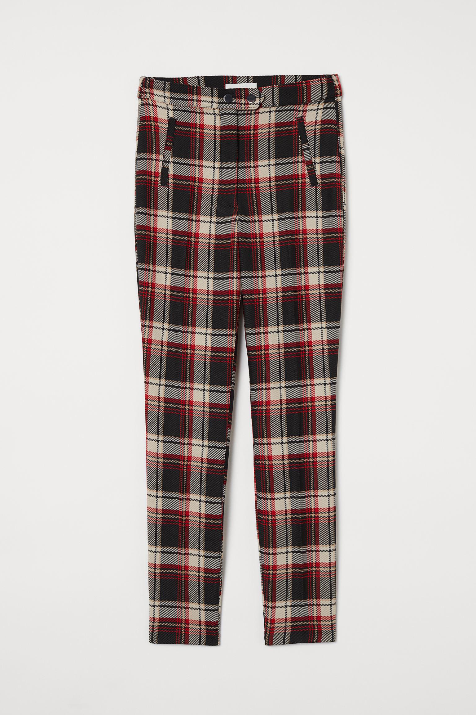 Брюки H&M клетка р. 50 Бежево-красный (26088267760)
