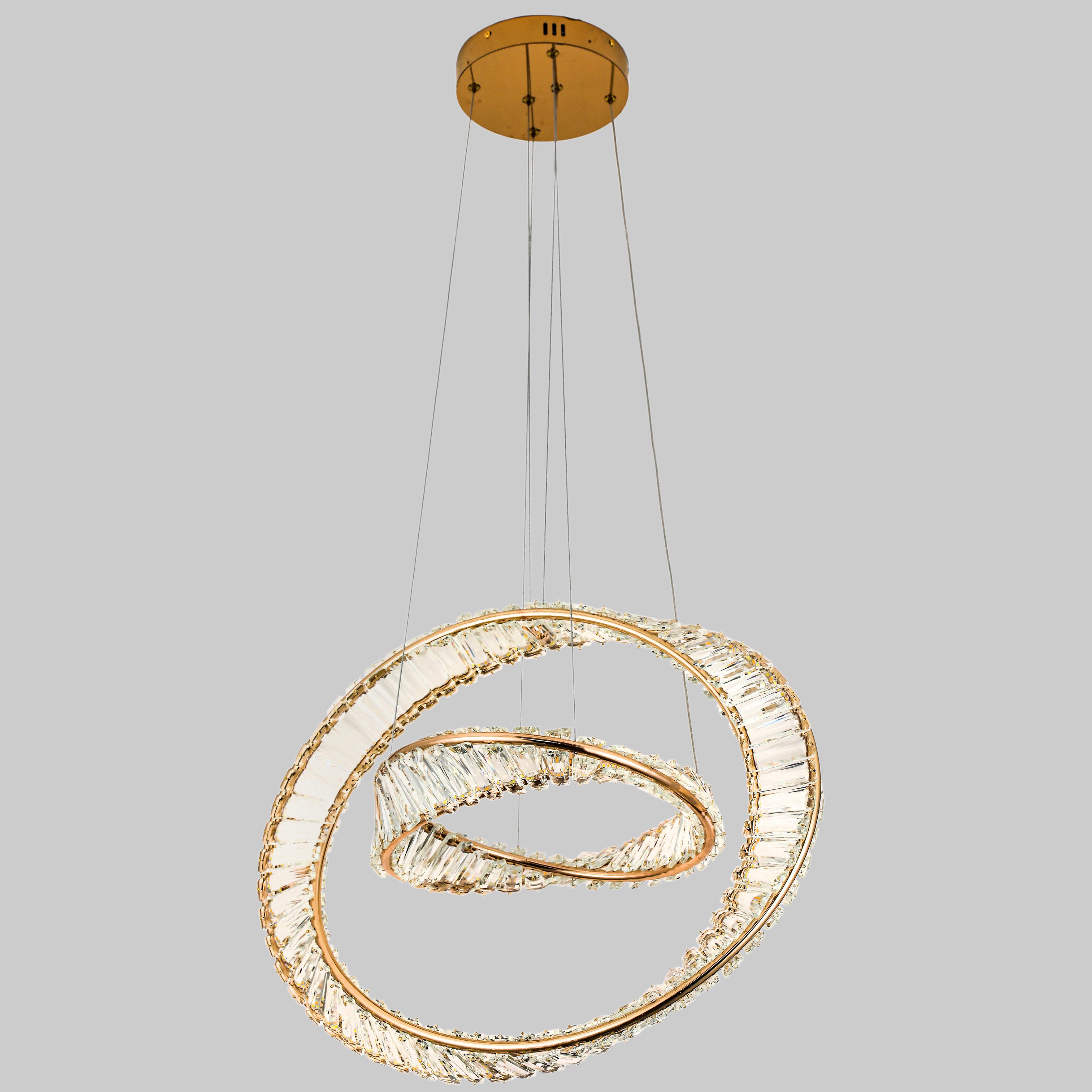Люстра CRYSTAL арт-деко Золотой (99-L8812C (600+400) FGD)