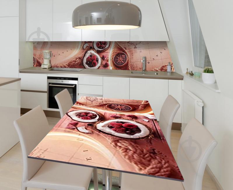 Наклейка 3Д виниловая на стол Zatarga «Курс на юг» 600х1200 мм для домов, квартир, столов, кофейн, кафе