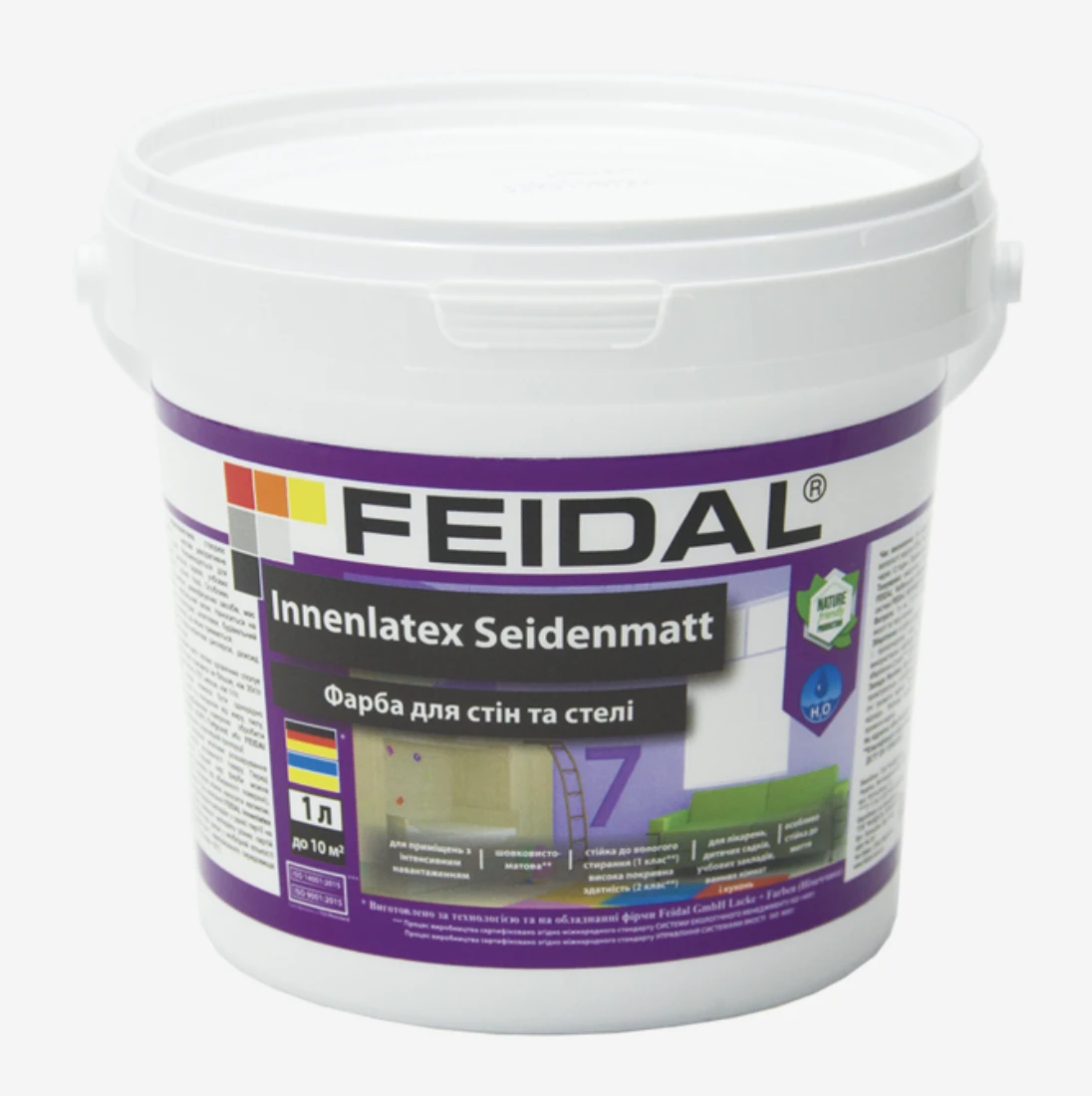 Краска интерьерная Feidal Innenlatex Seidenmatt 7 1 л Белый (1886454841)