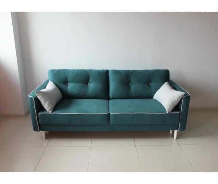 Диван раскладной Шик Галичина Купер ортопедический Натуральное дерево/Зеленый