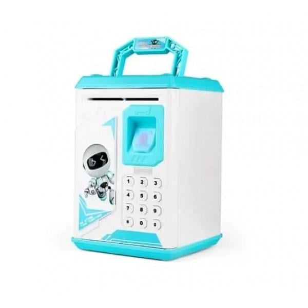 Детский сейф-копилка с кодовым замком и отпечатком пальца 24х13х13 см