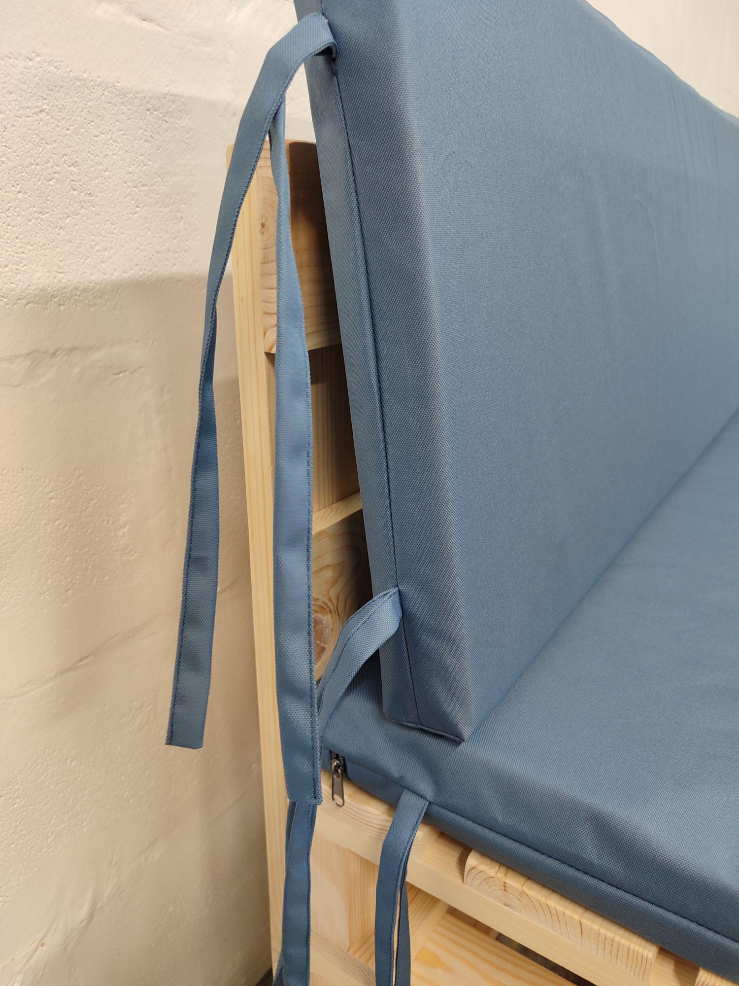 Комплект водоотталкивающих подушек для паллет-дивана eGarden оксфорд 120x60x5/120x40x5 см Джинс (5604) - фото 3 Комплект водоотталкивающих подушек для паллет-дивана eGarden оксфорд 120x60x5/120x40x5 см Джинс (5604) - фото 3