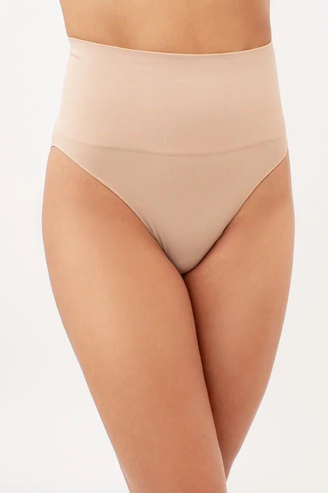 Трусы стринги женские бесшовные Giulia STRING SHAPEWEAR с высокой посадкой и легким моделирующим эффектом L/XL Светло-бежевый (3014924734)