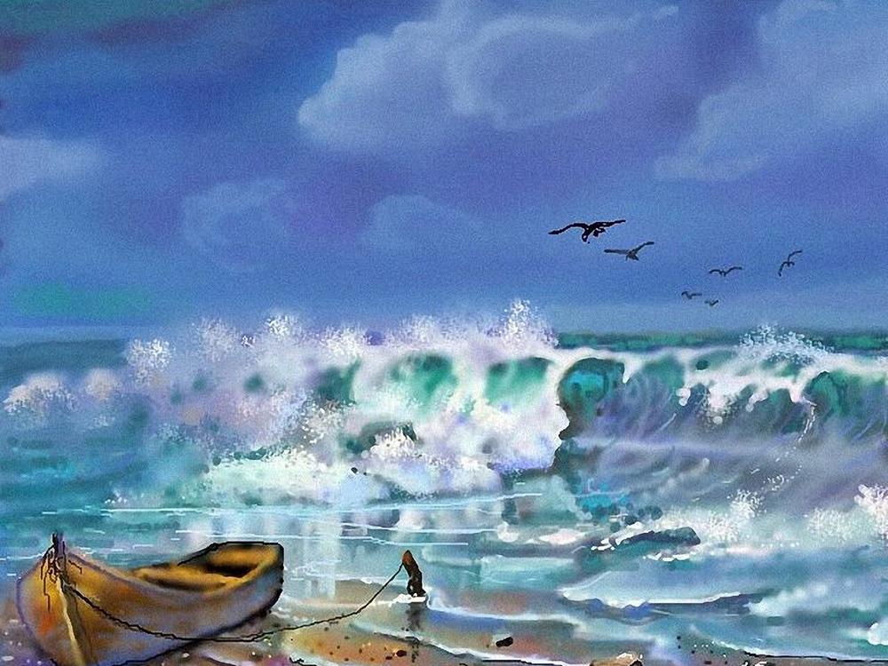Алмазная мозаика Emerald Craft Лодка на берегу 30x20 см (23812)