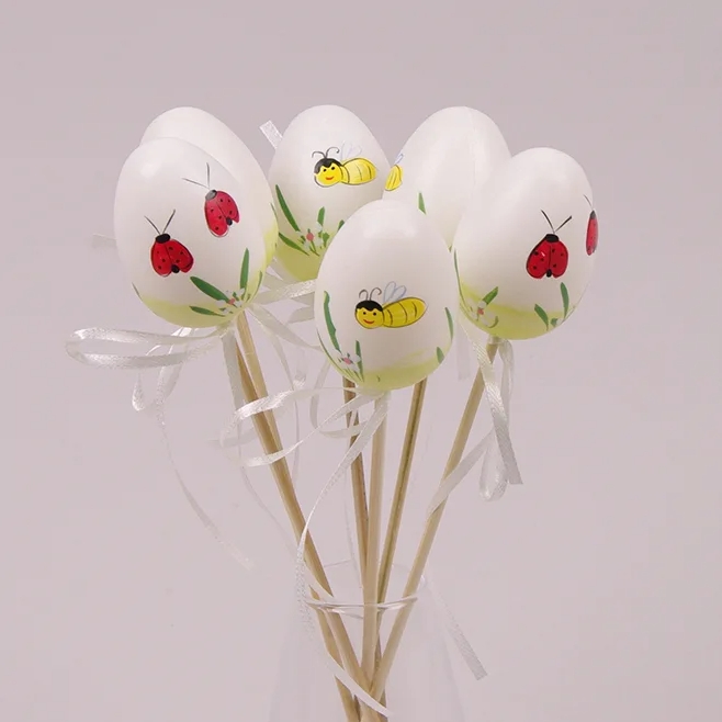 Декорация пасхальная на пике Flora Писанка микс 6 шт. (44022)