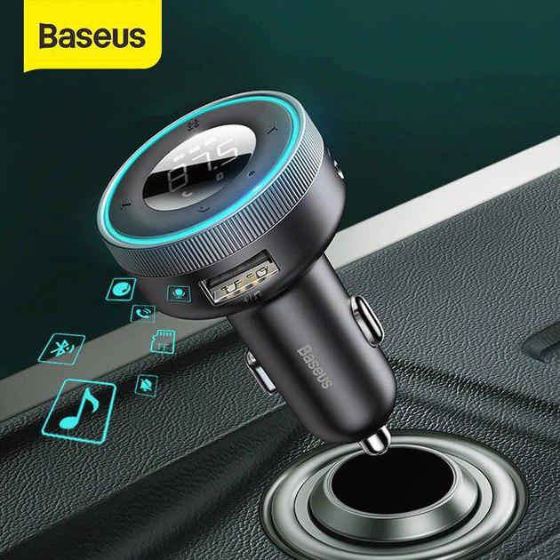 Трансмитер FM Baseus Enjoy Car Wireless MP3 Charger Wireless 5.0+5V/3.4A Black (CCLH-01) - фото 8