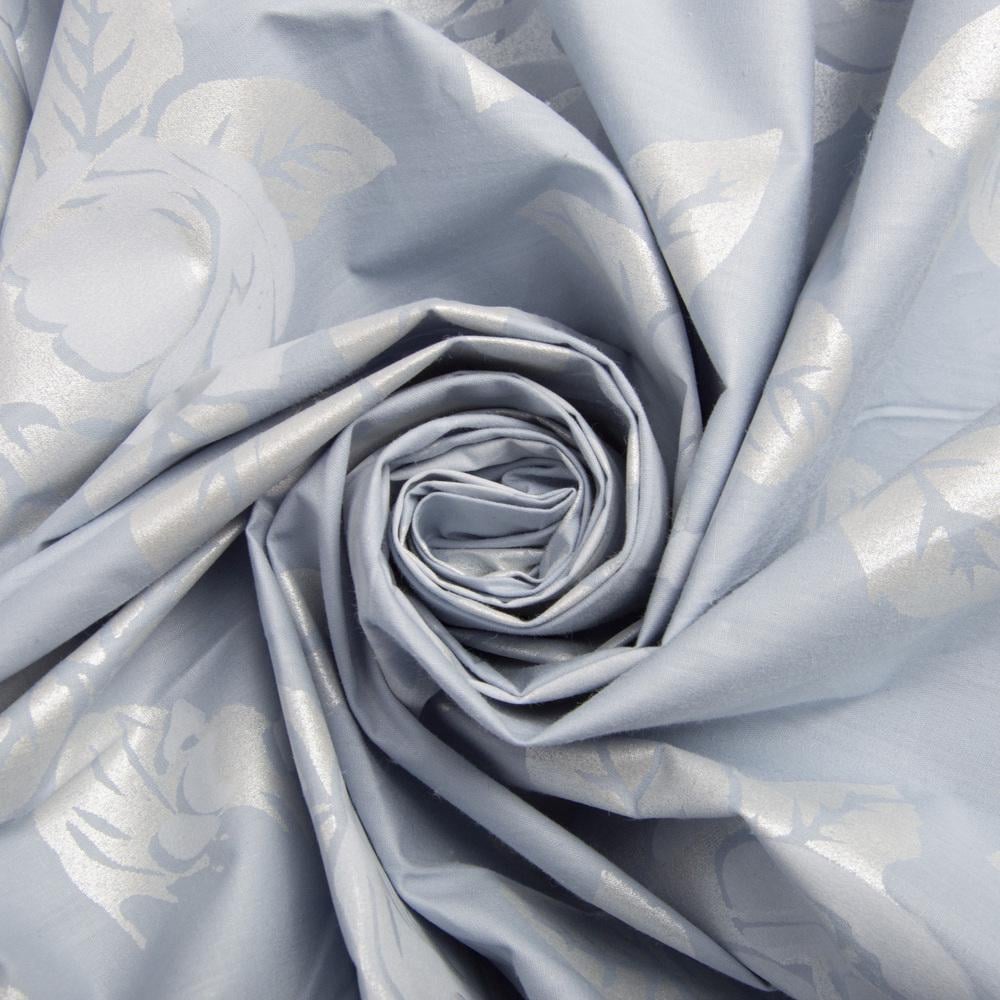 Ткань тик для постельного белья Т-24 Розы 2,2 м Голубой (22890)