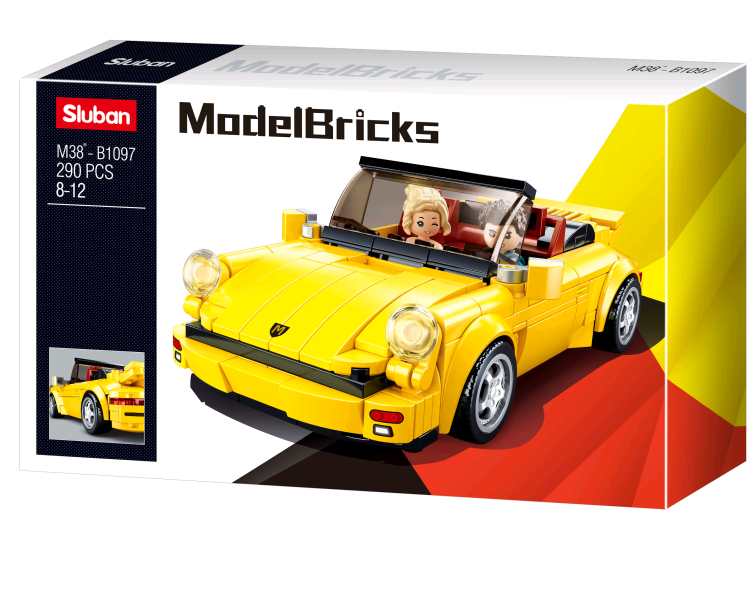 Конструктор Sluban M38-B1097 Model Bricks Машинка 290 дет. Желтый (880)