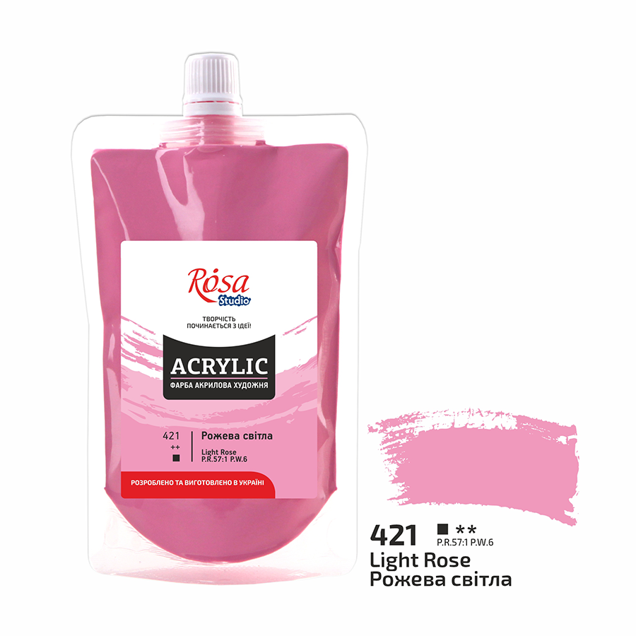 Акриловая краска ROSA Studio 323200421 6 шт. 200 мл Светло-розовый/421 (4823098519706) - фото 1 Акриловая краска ROSA Studio 323200421 6 шт. 200 мл Светло-розовый/421 (4823098519706) - фото 1