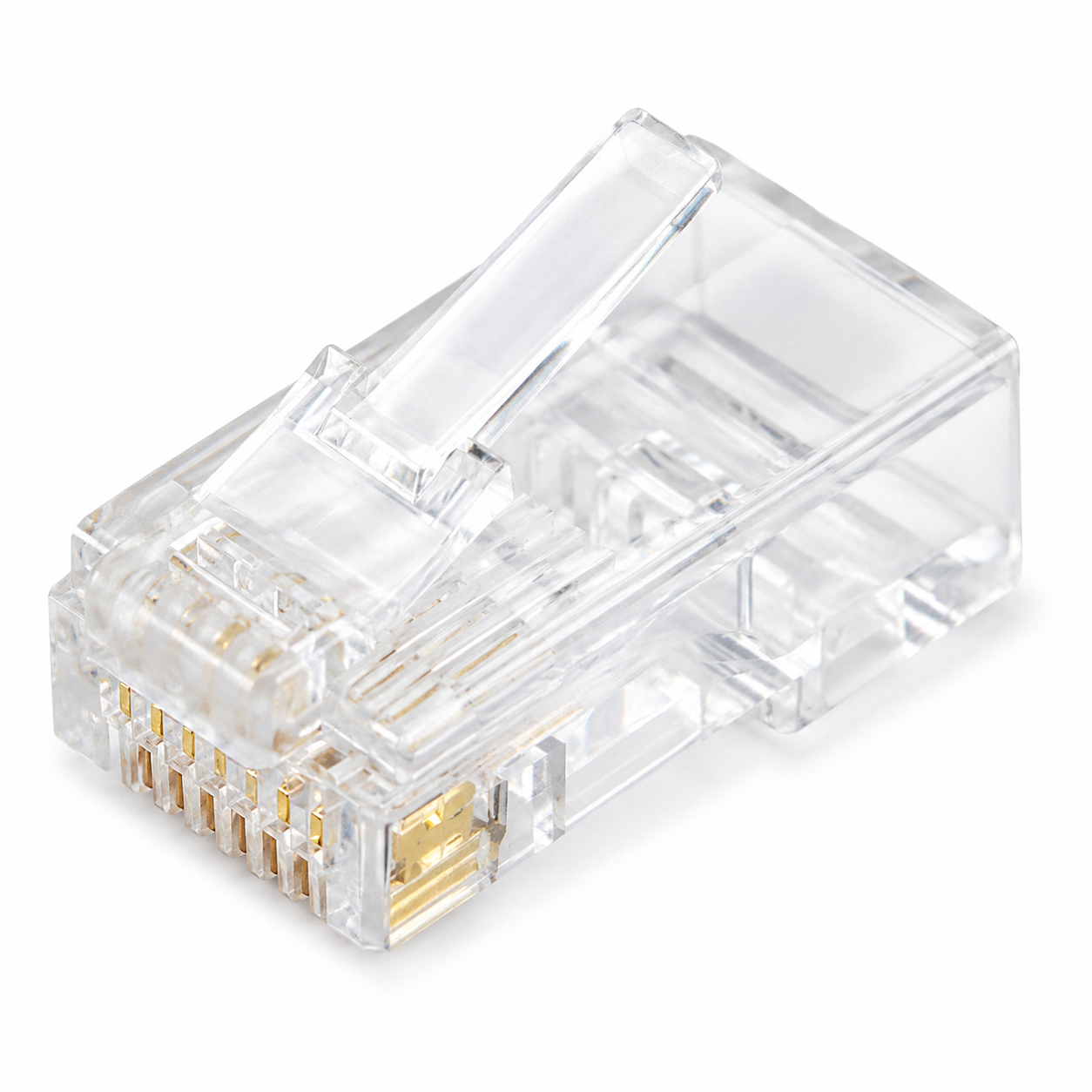 Коннектор RJ-45 Merlion 8P8C UTP Cat-6 для обжатия витой пары 100 шт. Прозрачный Коннектор RJ-45 Merlion 8P8C UTP Cat-6 для обжатия витой пары 100 шт. Прозрачный