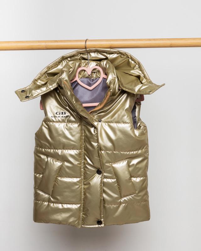 Безрукавка детская демисезонная 122 см Золотой (БК86-134-д)