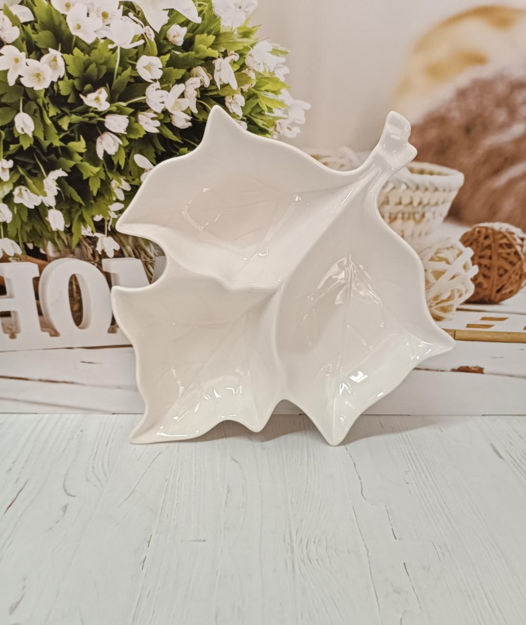 Менажница Stenson Лист фарфор 30,5 см (17676371)