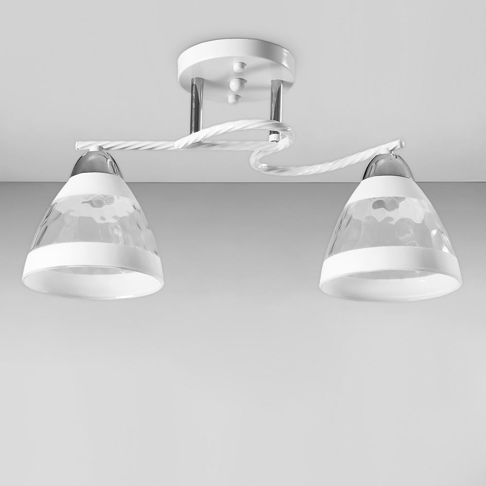 Люстра потолочная Light House SC-18751/2 CR/WH 440х150х240 мм Белый/Хром/Прозрачный