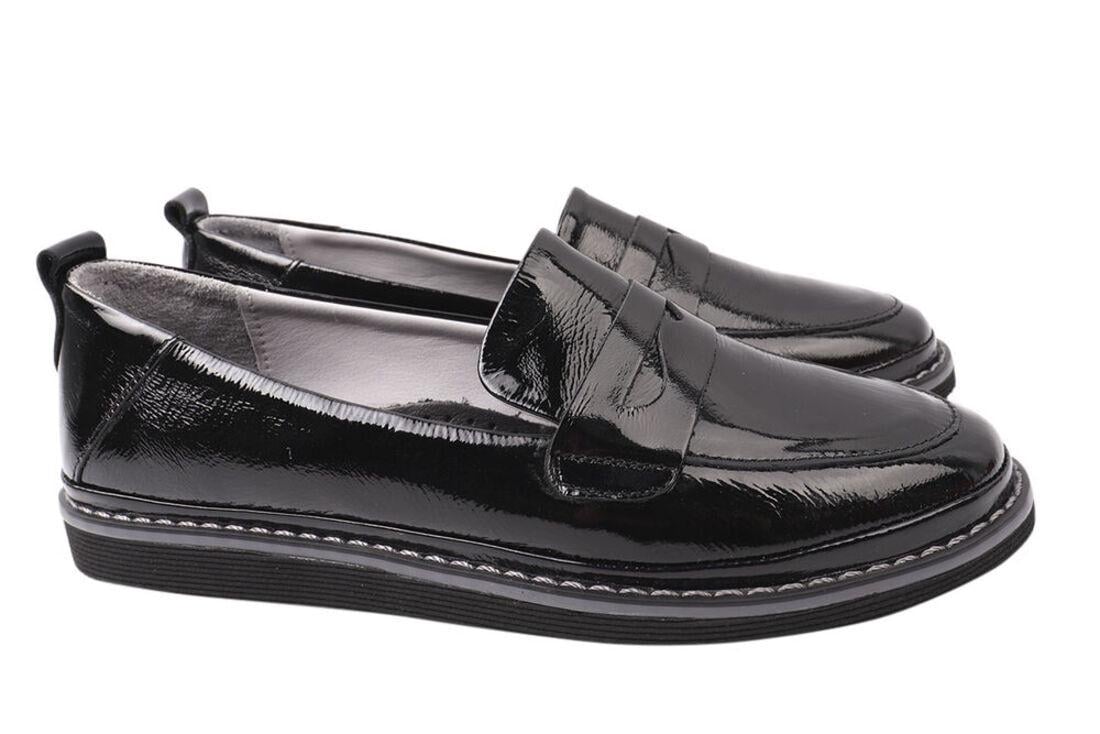 Туфли женские Mario Muzi из лаковой кожи на низком ходу р. 37 Черный (542-21DTC)