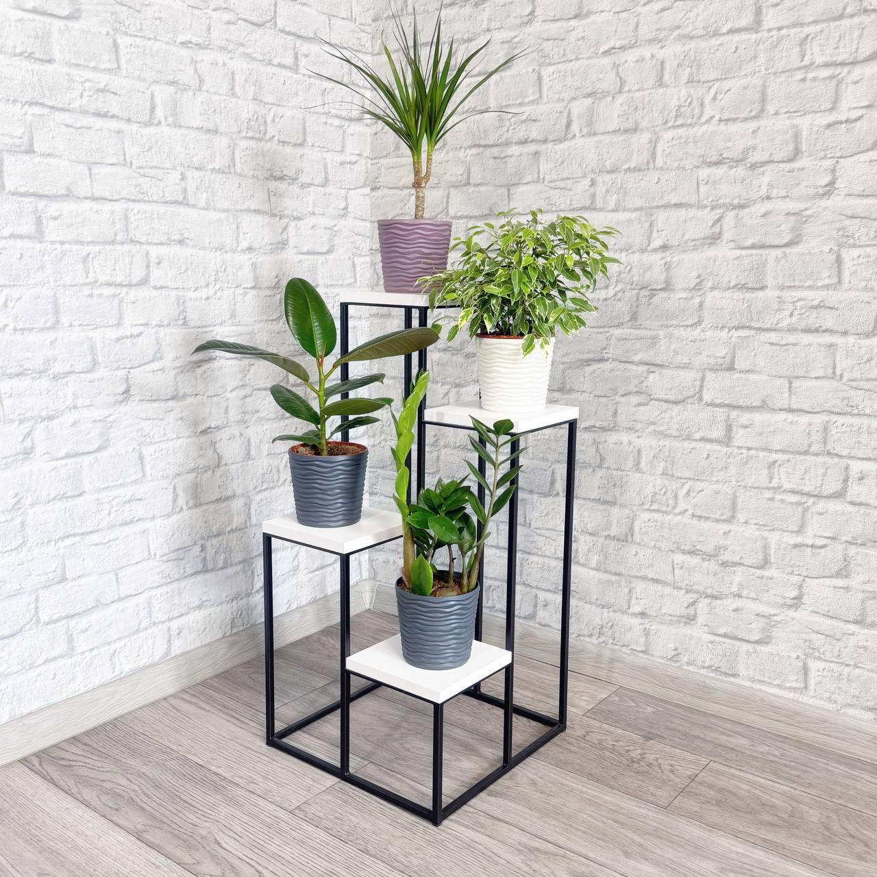 Подставка для цветов и декора Krei Флоренция Мини 680х340х340 мм Белый/Черный (ПК5001.1) - фото 2 Подставка для цветов и декора Krei Флоренция Мини 680х340х340 мм Белый/Черный (ПК5001.1) - фото 2