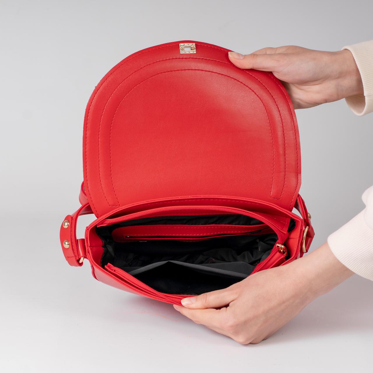 Сумка женская седло XENIA № 22-24 Красный - фото 4