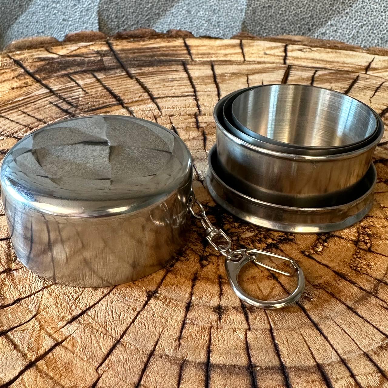 Склянка складна туристична кишенькова з нержавіючої сталі - фото 6 Склянка складна туристична кишенькова з нержавіючої сталі - фото 6