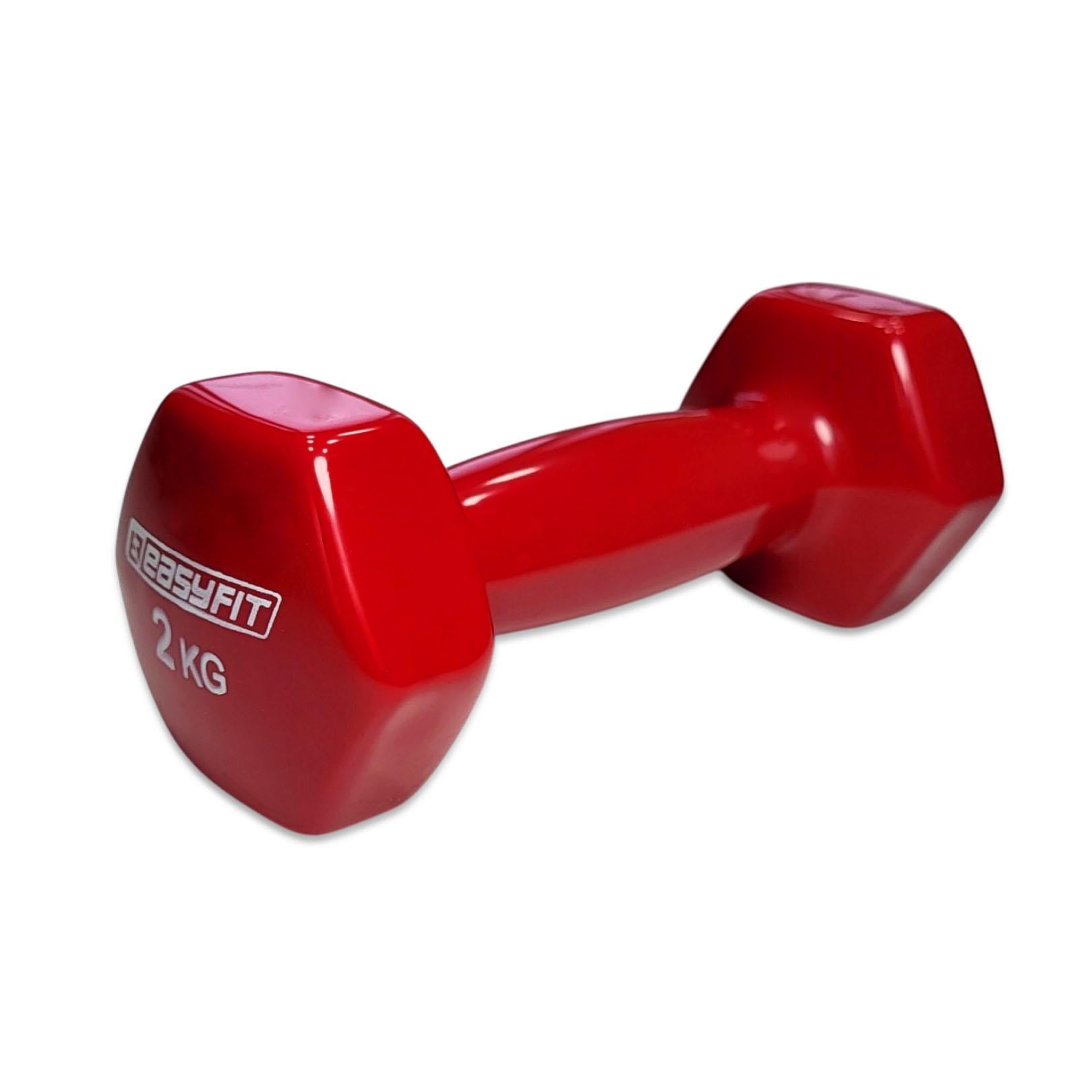 Гантели EasyFit GoDo с виниловым покрытием 2 кг Красный (EF-GD2R)