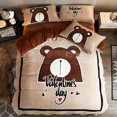 Комплект постільної білизни Homytex Valentines day плюшева євро розмір