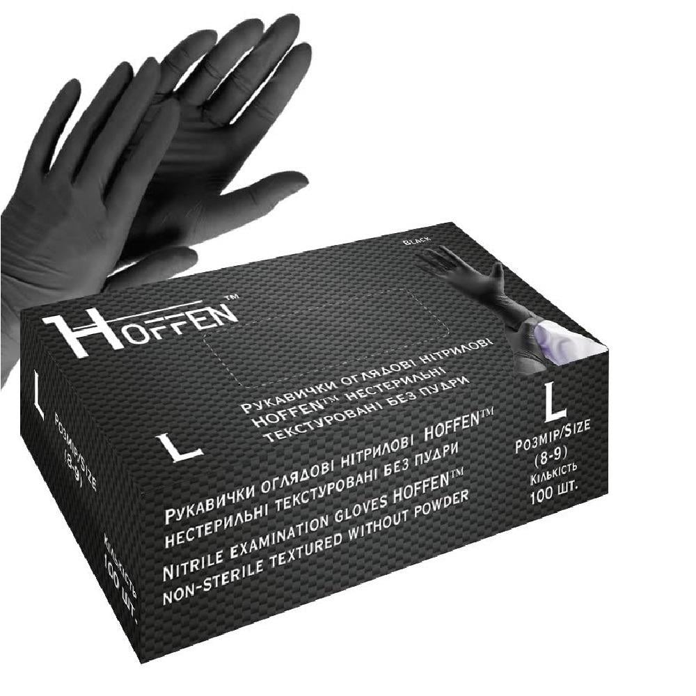 Рукавички нітрилові L Hoffen 3,5 г нестерильні (HFN-13301L)