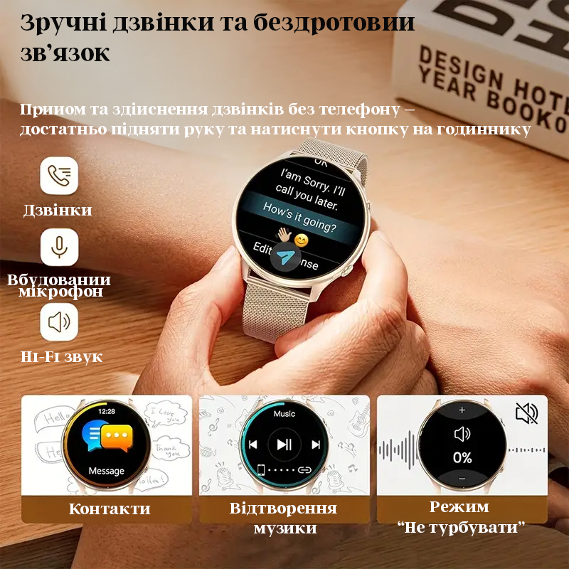 Смарт-часы женские FOSMET с Bluetooth-звонками 1,39" HD Smartwatch для Android 2 ремешка - фото 7 Смарт-часы женские FOSMET с Bluetooth-звонками 1,39" HD Smartwatch для Android 2 ремешка - фото 7