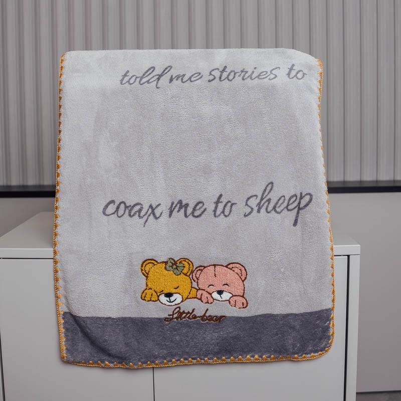 Полотенце банное Мишки фибра 140х70 см Серый (88271) - фото 1