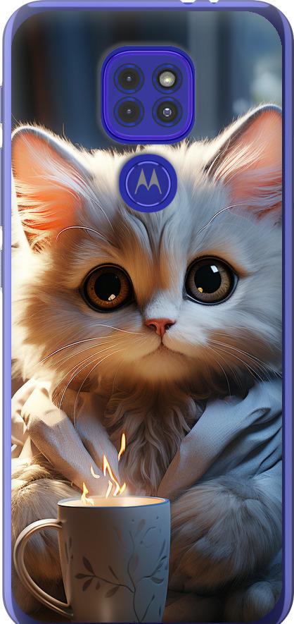 Чехол на Motorola G9 Play White cat (5646u-2105-42517)