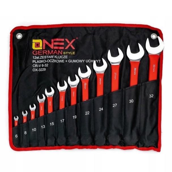 Набор ключей рожково-накидных Onex обрезиненная рукоятка 12 шт.