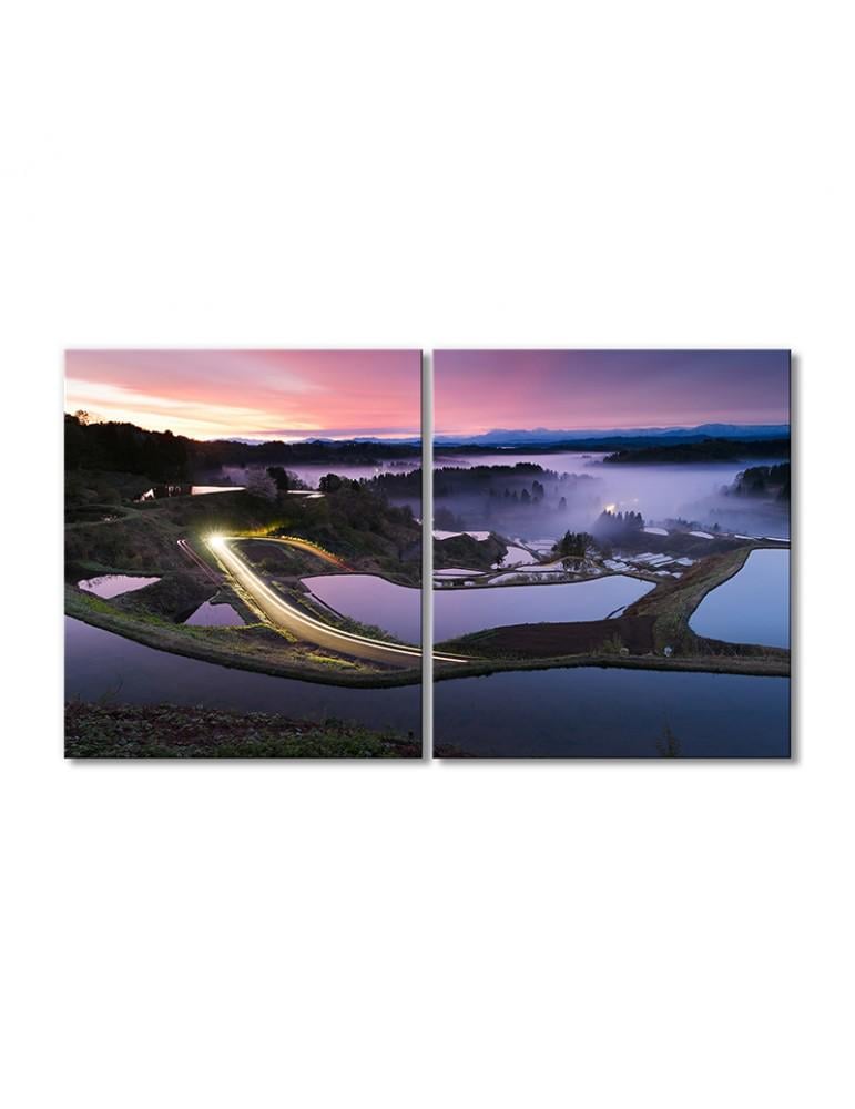 Картина модульная Розово-фиолетовый закат 2 модуля 60x90 см
