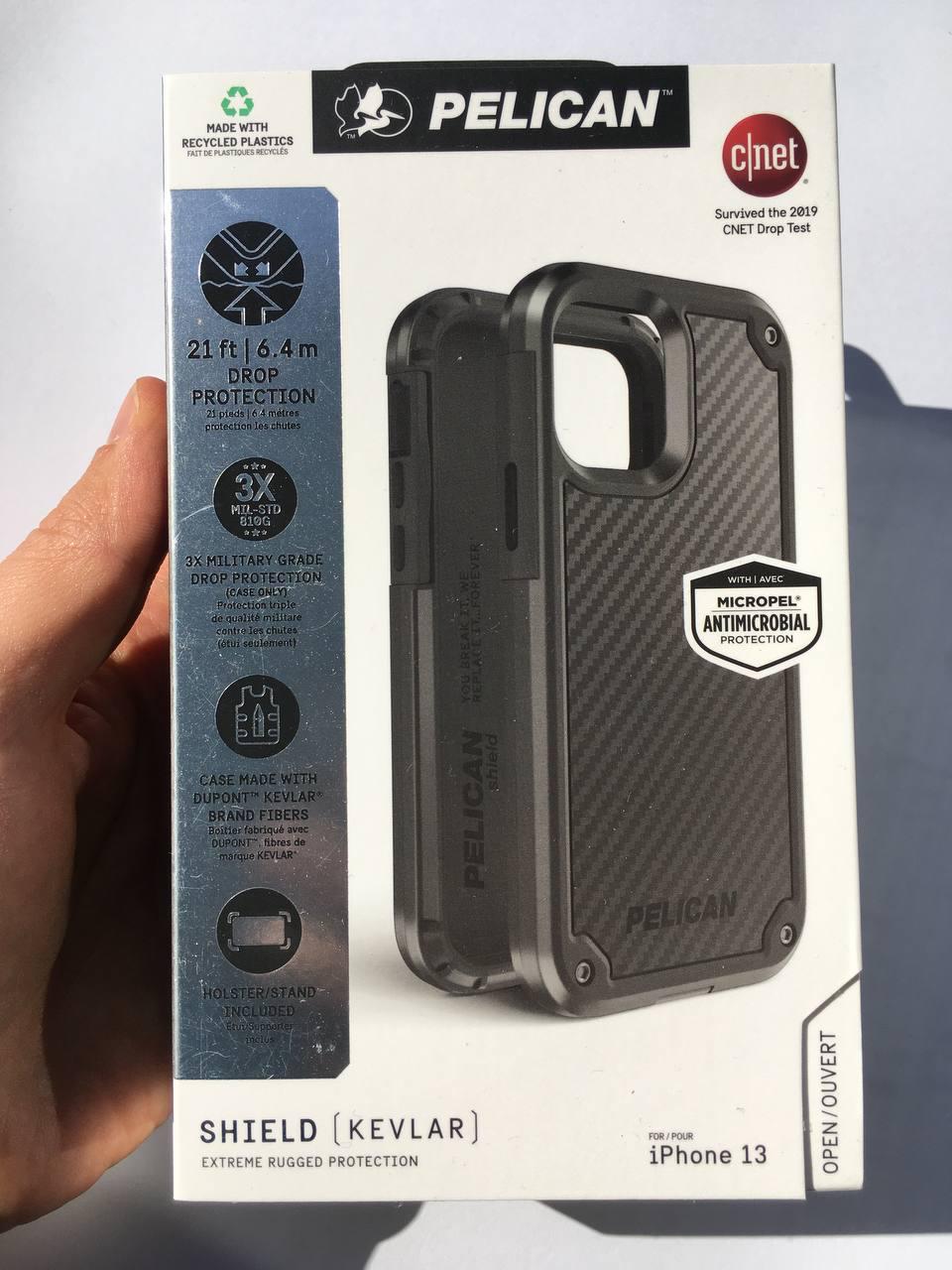 Чохол протиударний з кліпсою тактичний мілітарі Pelican Shield Kevlar для iPhone 13/14 (6.1") Black - фото 3