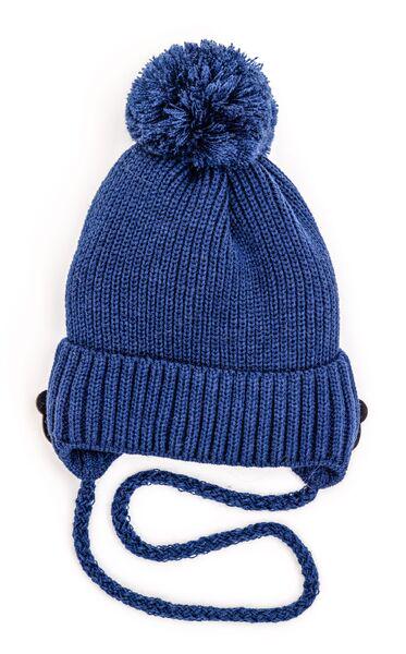 Шапка детская для мальчиков Мишка D850 хлопок 40-44 см Бирюзовый