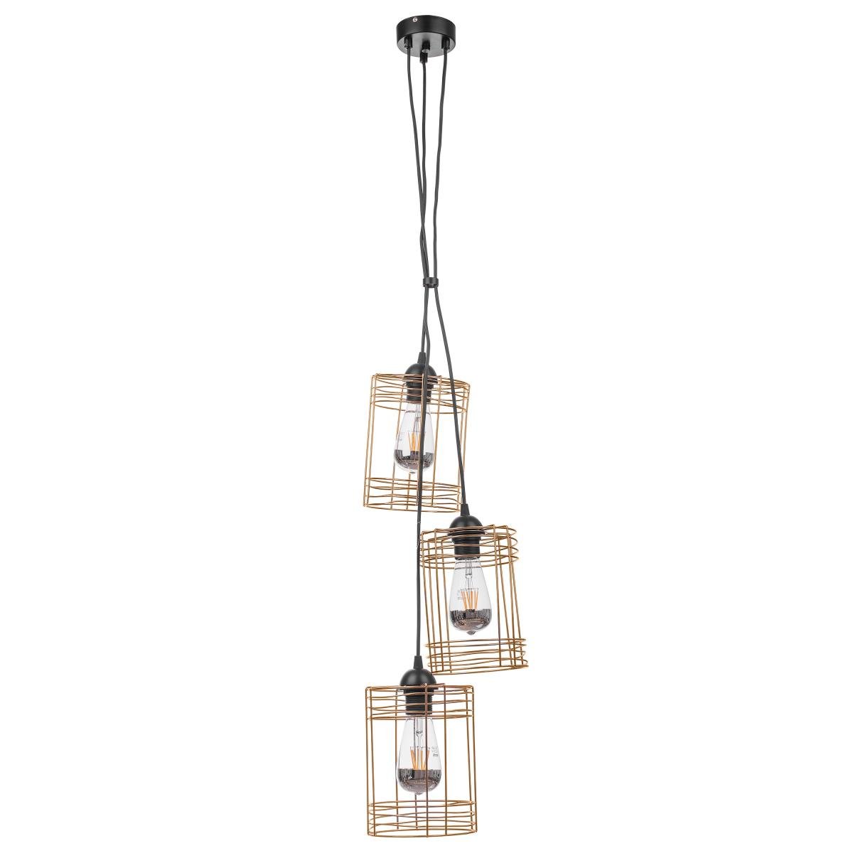 Люстра потолочная лофт подвесная Brille BL-800S/3 E27 G на 3 плафона