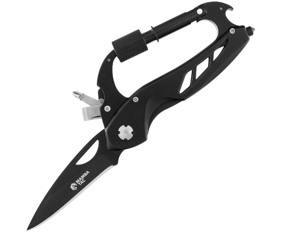 Мультитул Mamba Tac Axe карабин с ножом 6в1 Черный (MBT-CLP)