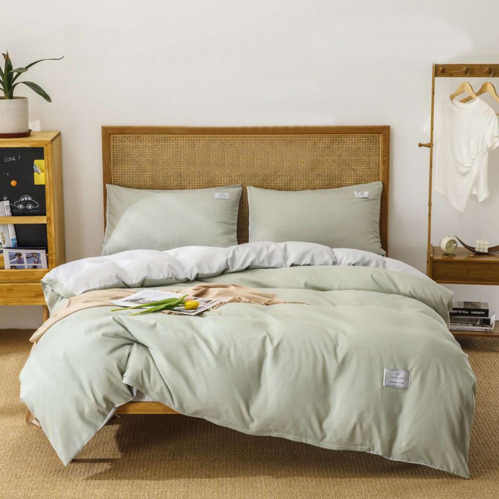 Комплект постельного белья Cotton home Дуэт полуторный Сатин UP-2-15-20-5 Мятный с серым (DR010259)