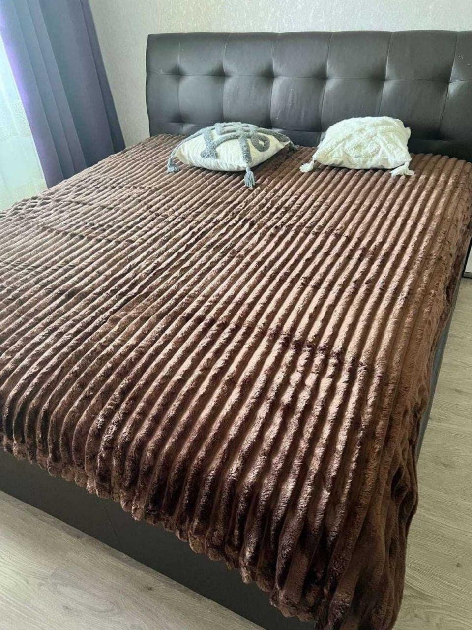 Плед смужка 200х230 см Коричневий (Д-Am-sharp-007-02) - фото 3 Плед смужка 200х230 см Коричневий (Д-Am-sharp-007-02) - фото 3