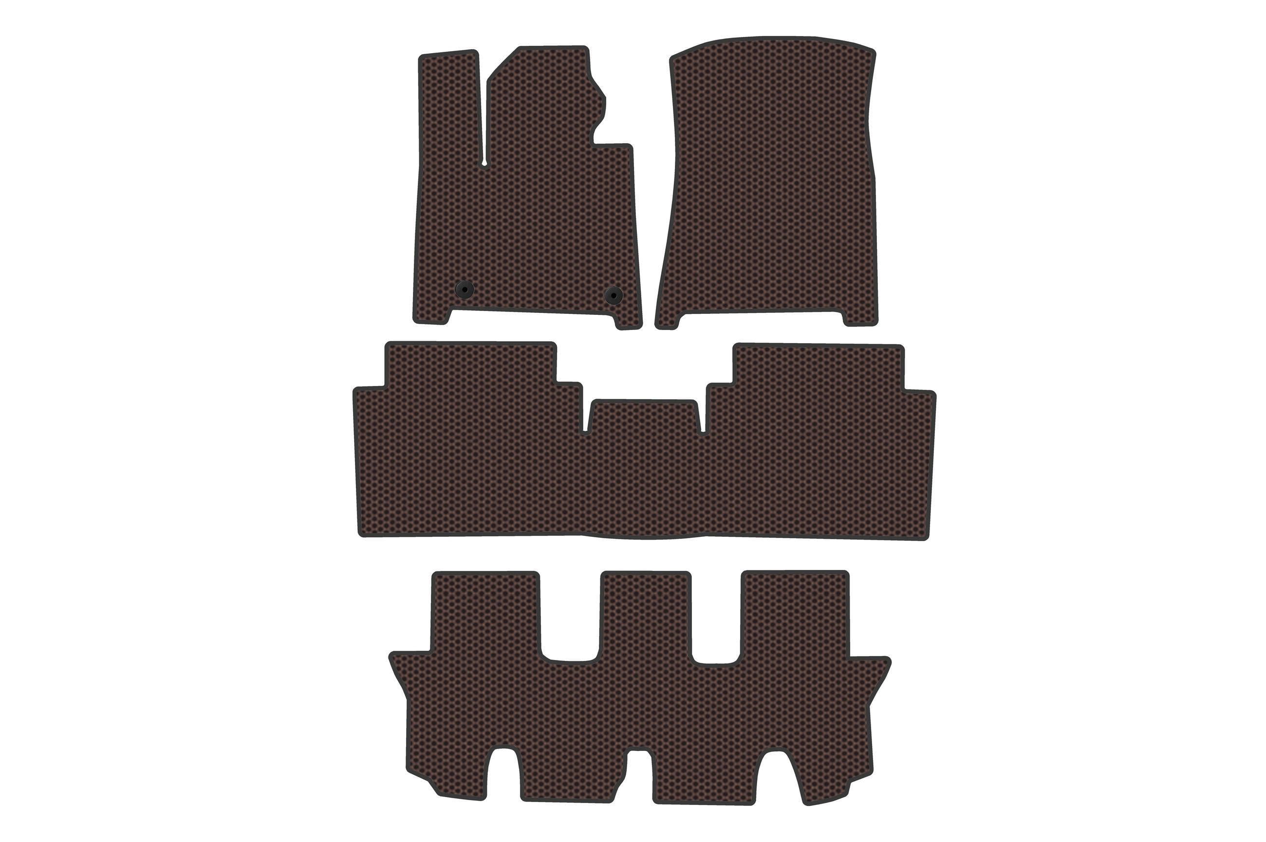 Коврики резиновые Digital Designs Carsuit 3 ряда для Hyundai Santa Fe 5 2023- г. Коричневый (186099)