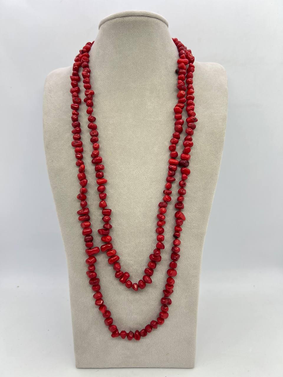 Бусы коралл 120 см Красный (12025)