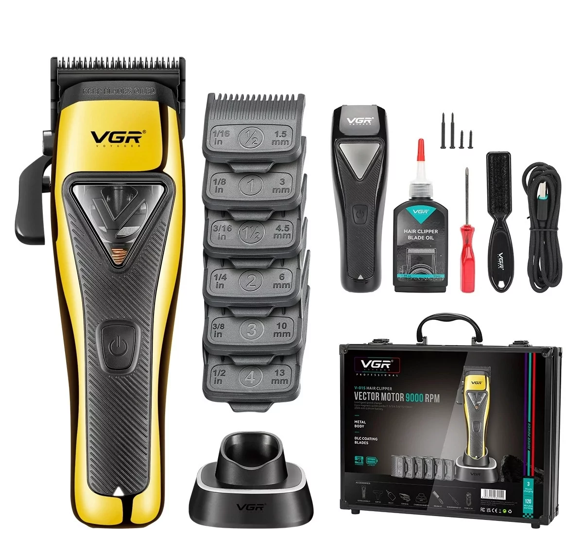 Машинка для стрижки VGR V-015 Pro 7Вт 2500 мАч 6 насадок